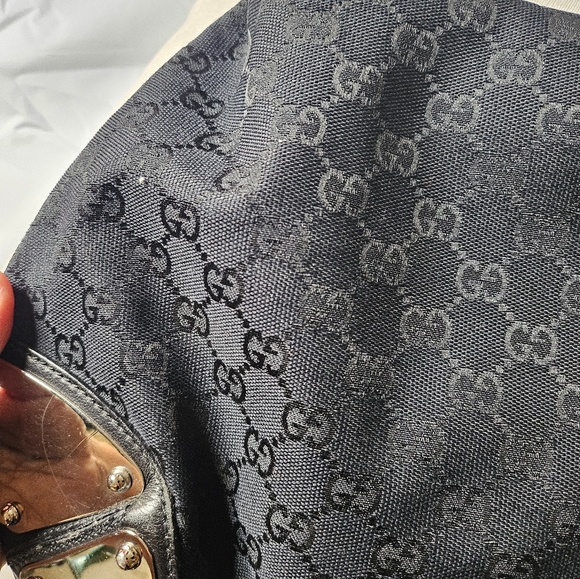 🔥SOLD🔥GUCCI Black GG Fabric Medium Babouska Indy Top Handle Bag - Picture 10 of 17